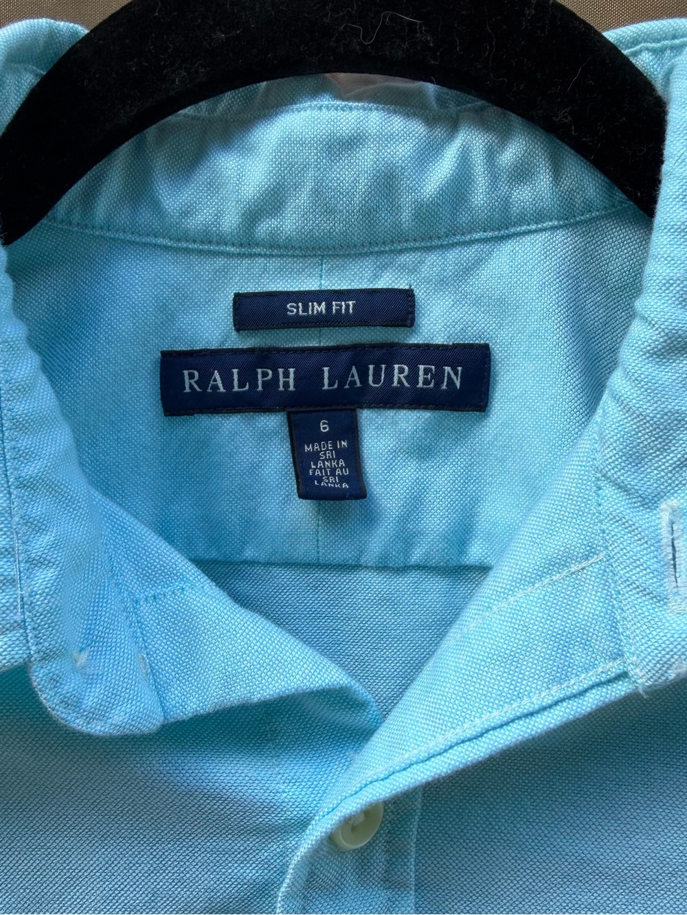 Vtg 90s Polo Ralph Lauren size 6 blue label turquoise Button-Down Oxford Shirt - Picture 4 of 6